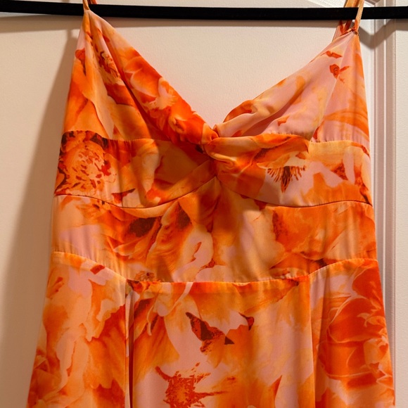 Lulu's Vibrant Orange Floral Maxi Dress - Picture 2 of 5